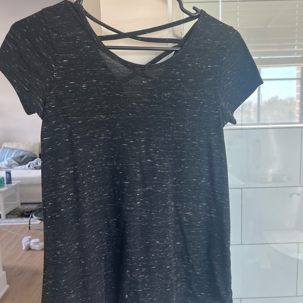 Women's Black Crisscross Back Top